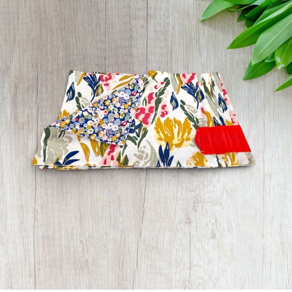 Opalhouse placemats reversible floral tulips rectangle set of 6 boho cottage NEW